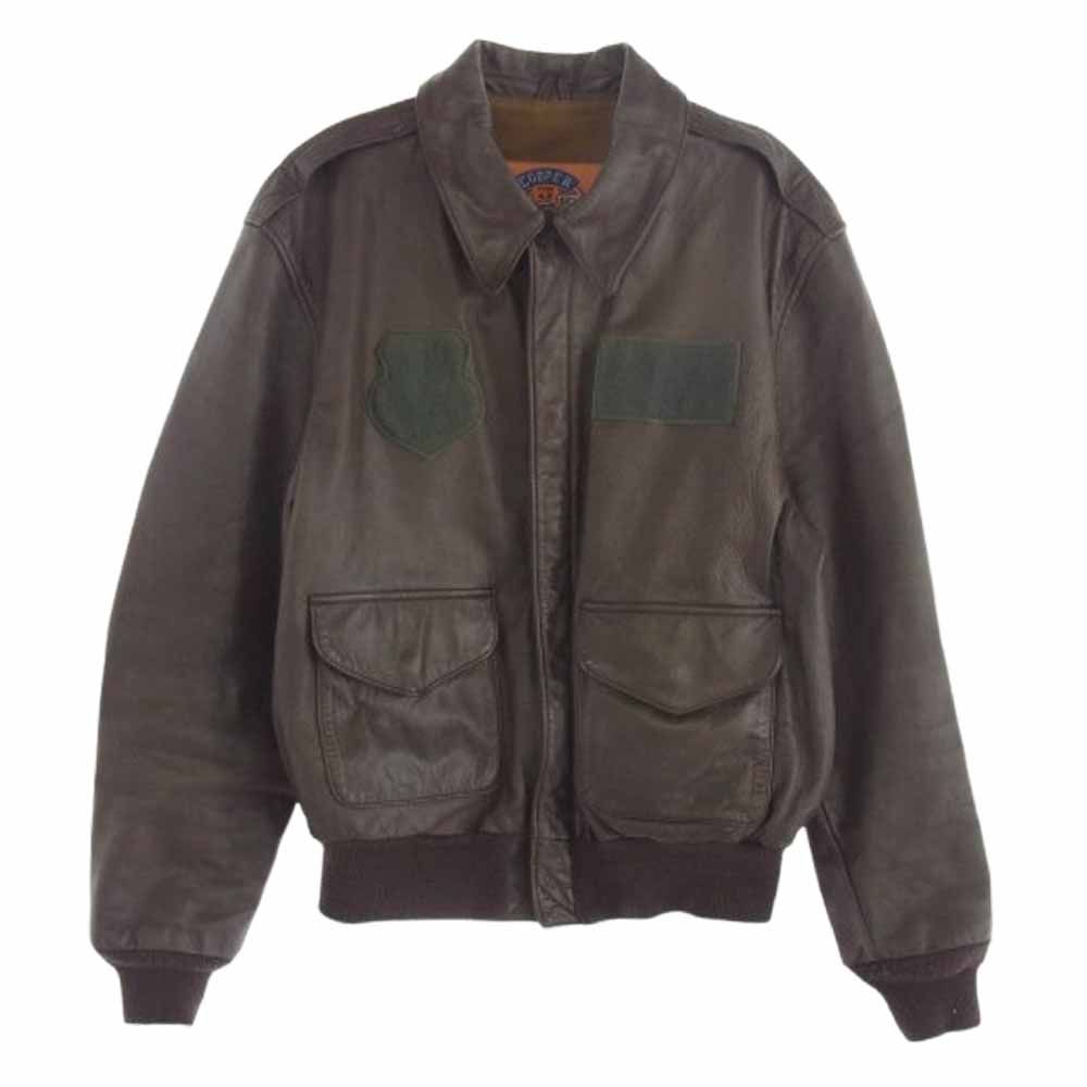 クーパー COOPER 80s～90s A-2 レザー フライトジャケット ブラウン系