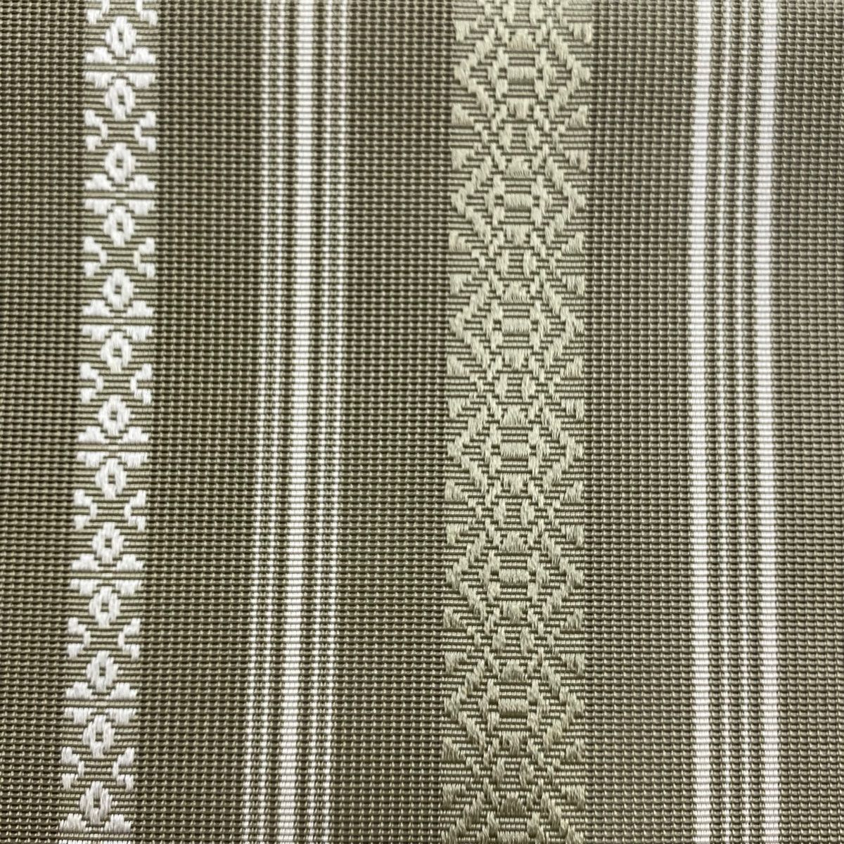 名古屋帯 秀品 夏帯 八寸名古屋帯 松葉仕立て 献上柄 灰緑 正絹