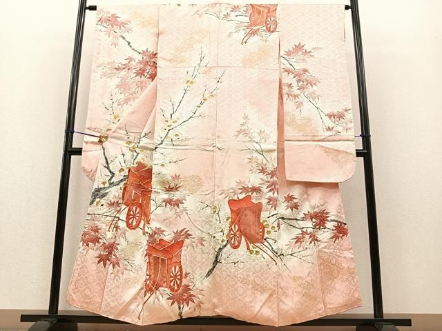 平和屋着物□豪華振袖 孔雀花文 暈し染め 金銀彩 正絹 逸品 BAAN0087hv