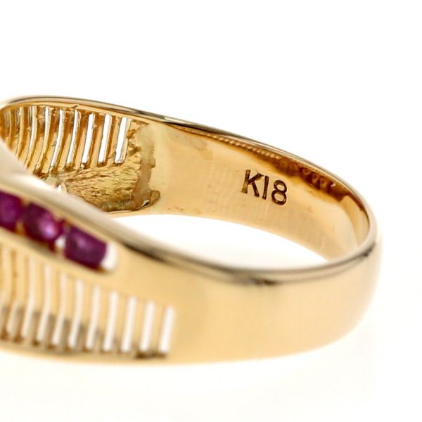 Pt900/K18　リング　ダイヤ0.02ct　約16号　クロスモチーフ　コンビ PT900 リング RING 指輪 16号 ダイヤ 総重量約2.6g プラチナ900⁄pt900