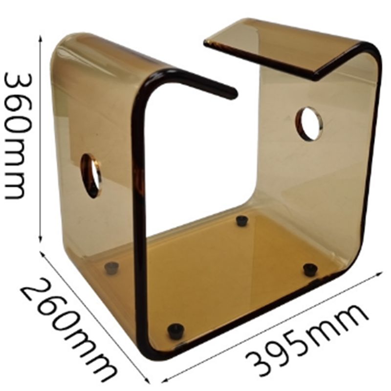 アクリルバスチェアー ブラウンU字型透明アクリル