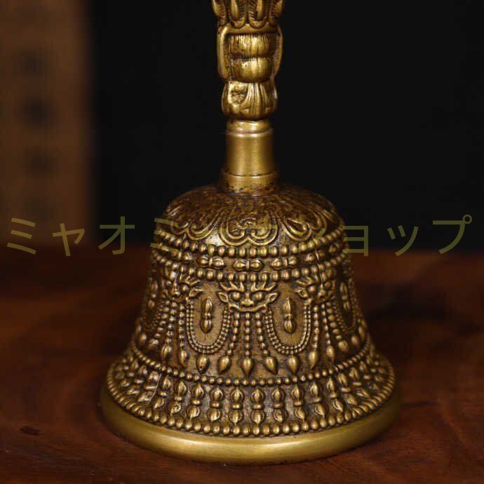 【修縁堂】チベット仏教法器鐘五鈷金剛鈴 真鍮製 密教パワー 密教法具 26cm チベット仏教法器 鐘 五鈷金剛鈴 真鍮製 密教パワー 密教法具