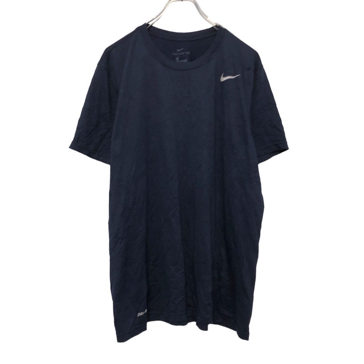 NIKE 半袖 プリントTシャツ L ネイビー ナイキ スポーツ 古着卸