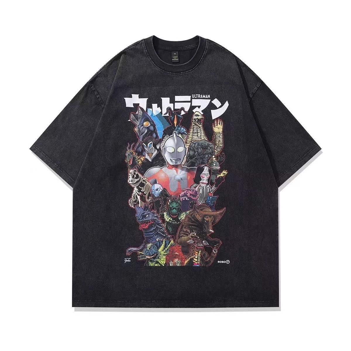 ウォッシュTシャツ 怪獣 ウルトラマン ヴィンテージプリント ユニ 