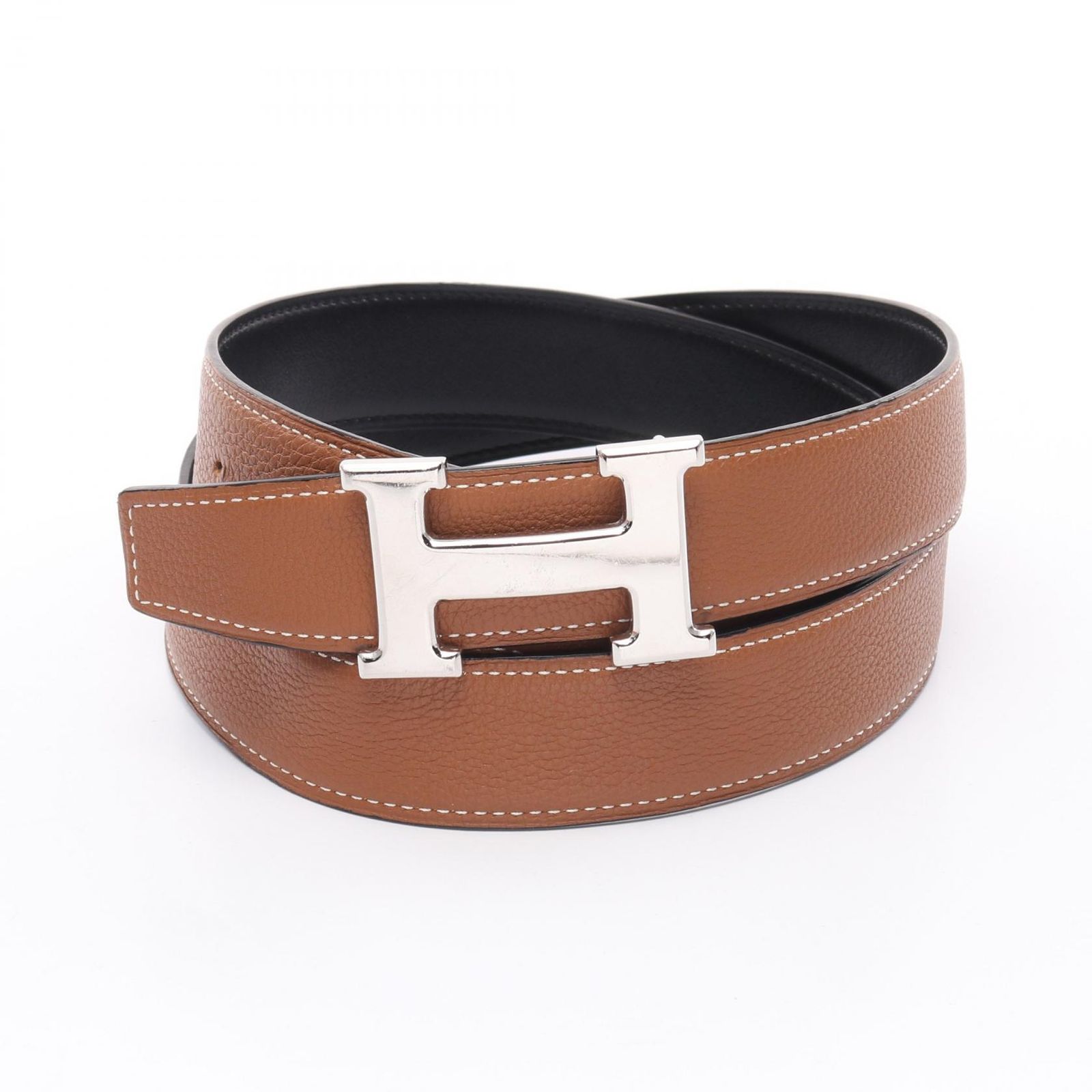 エルメス HERMES ベルト コンスタンス Hベルト ノワール ゴールド ゴールド カーフ 牛革 ベルト メンズ Used B