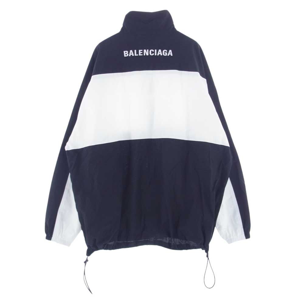 BALENCIAGA バレンシアガ ジャケット 19SS 571434 TEM21 Zip Up Jacket オールオーバーロゴ トラックジャケット  ブラック系 ホワイト系 44【中古】 - メルカリ