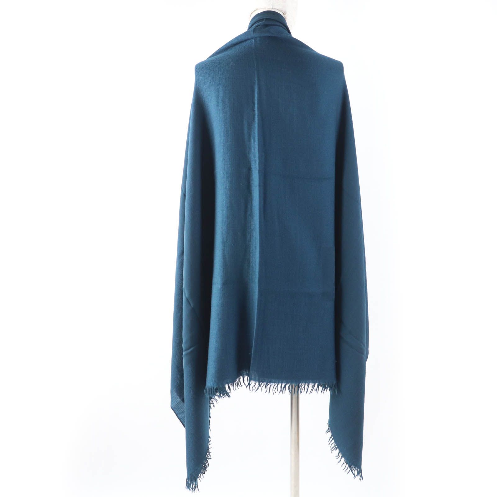 美品☆HERMES エルメス カシミヤ ウール ビッグH柄 フリンジ付 美品☆HERMES エルメス カシミヤ ウール ビッグH柄 フリンジ付
