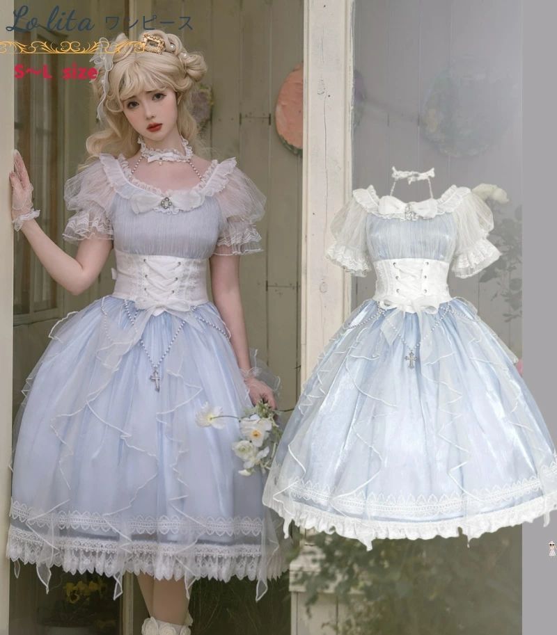 コスプレ 仮装 ロリータメイド服 ゴスロリ ワンピース メイド セット レディース 本格 ロリータ jskワンピース スイート 大人用 ミニスカー