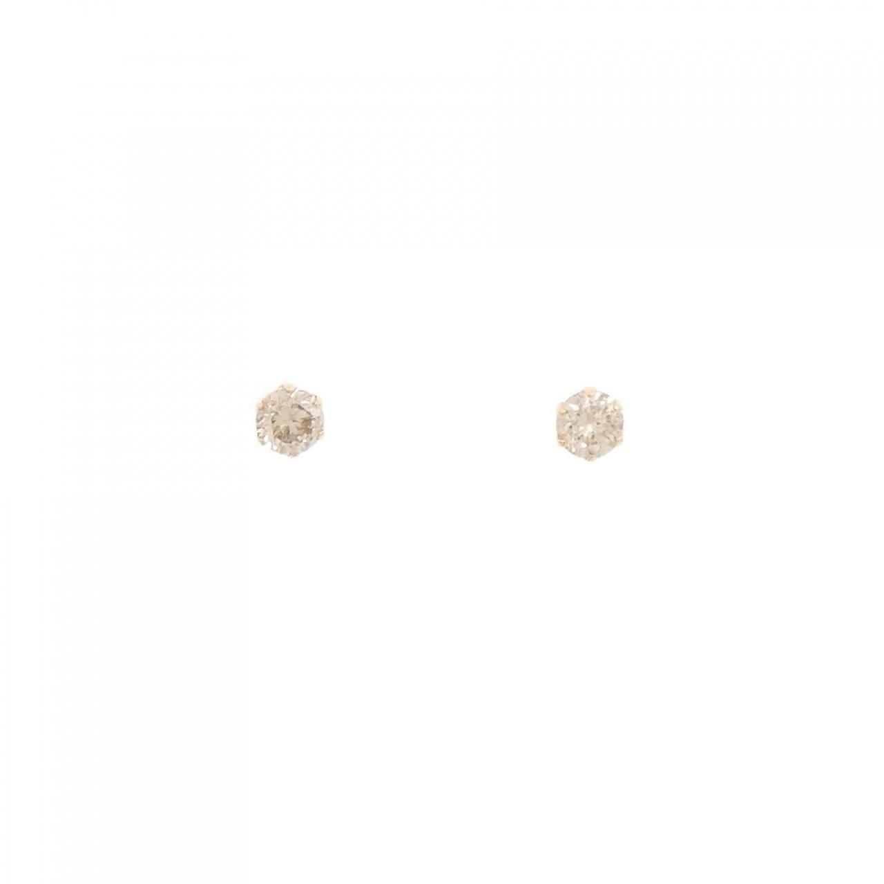 K18PG ソリティア ダイヤモンド ピアス 0.30CT