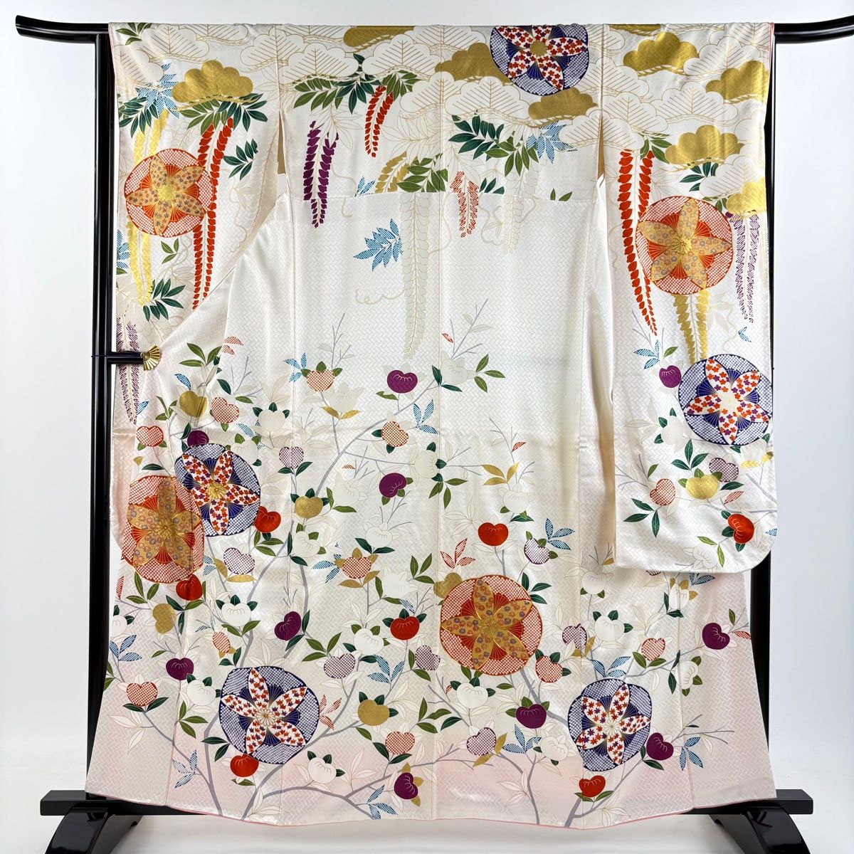 振袖 身丈160cm 裄丈63.5cm S 袷 吾妻徳穂 落款 菊 橘花 金糸
