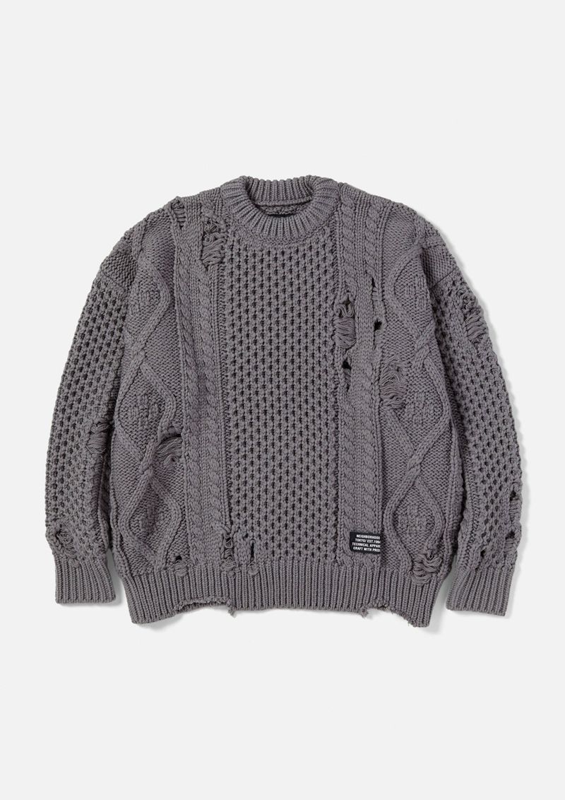 NEIGHBORHOOD SAVAGE CABLE SWEATER L ブラック - ニット/セーター