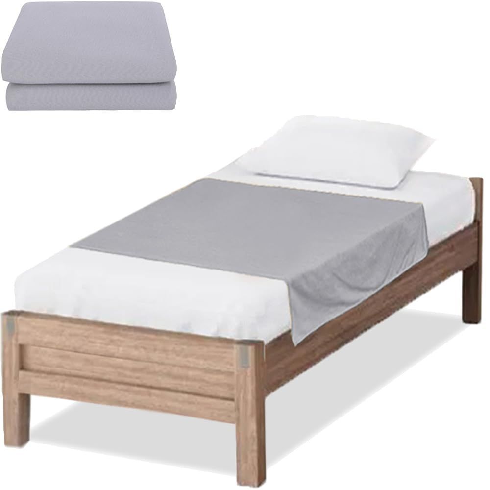 【在庫限り】グレー 部分用 (2枚入り) 100x140cm おねしょシーツ 介護 速吸水・速乾 ニット生地 防水シーツ