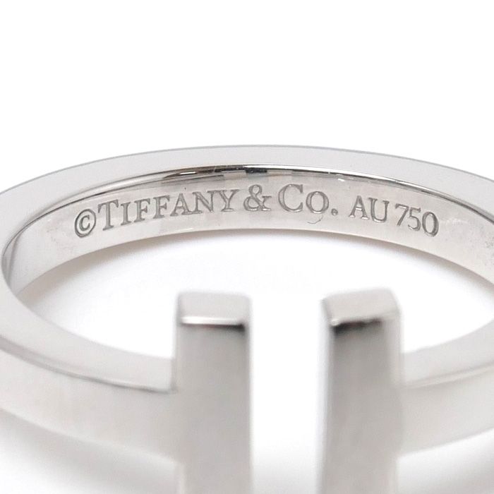 TIFFANY&Co. ティファニー K18WG ホワイトゴールド Tスクエア リング・指輪 60147110 15号 7.0g レディース 中古