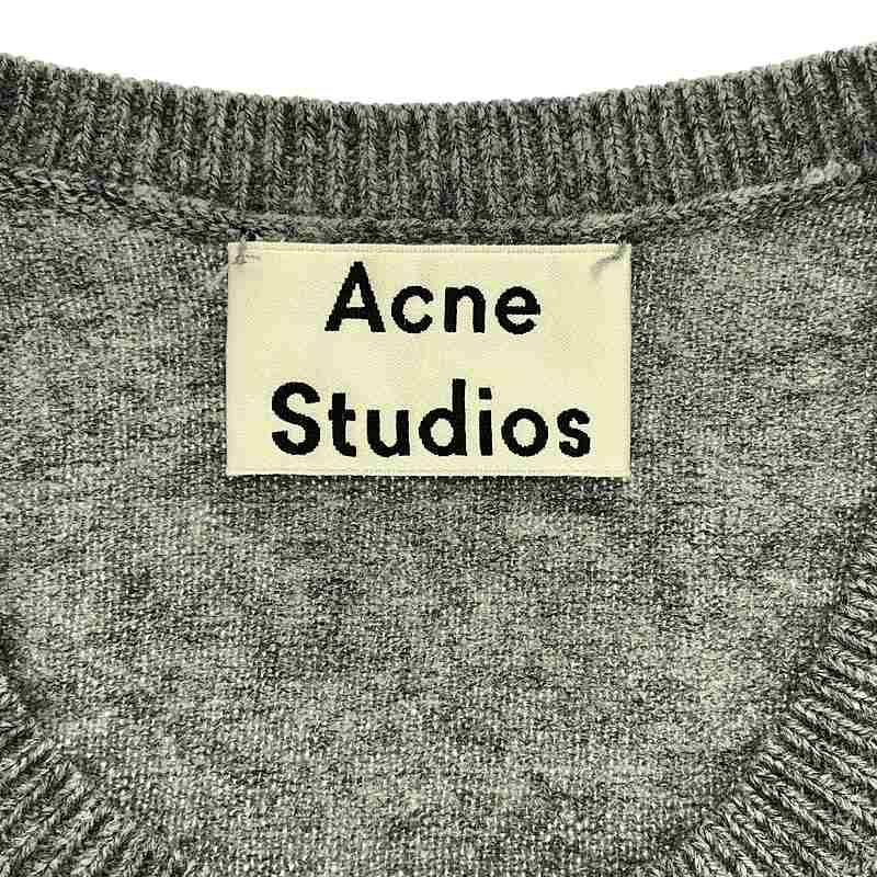 Acne Studios アクネストゥディオズ DASHER O FACE フェイス クルーネック ニット ブラック XL ACNE STUDIOS(アクネストゥディオズ) DASHER O FACE無地フェイスパッチ