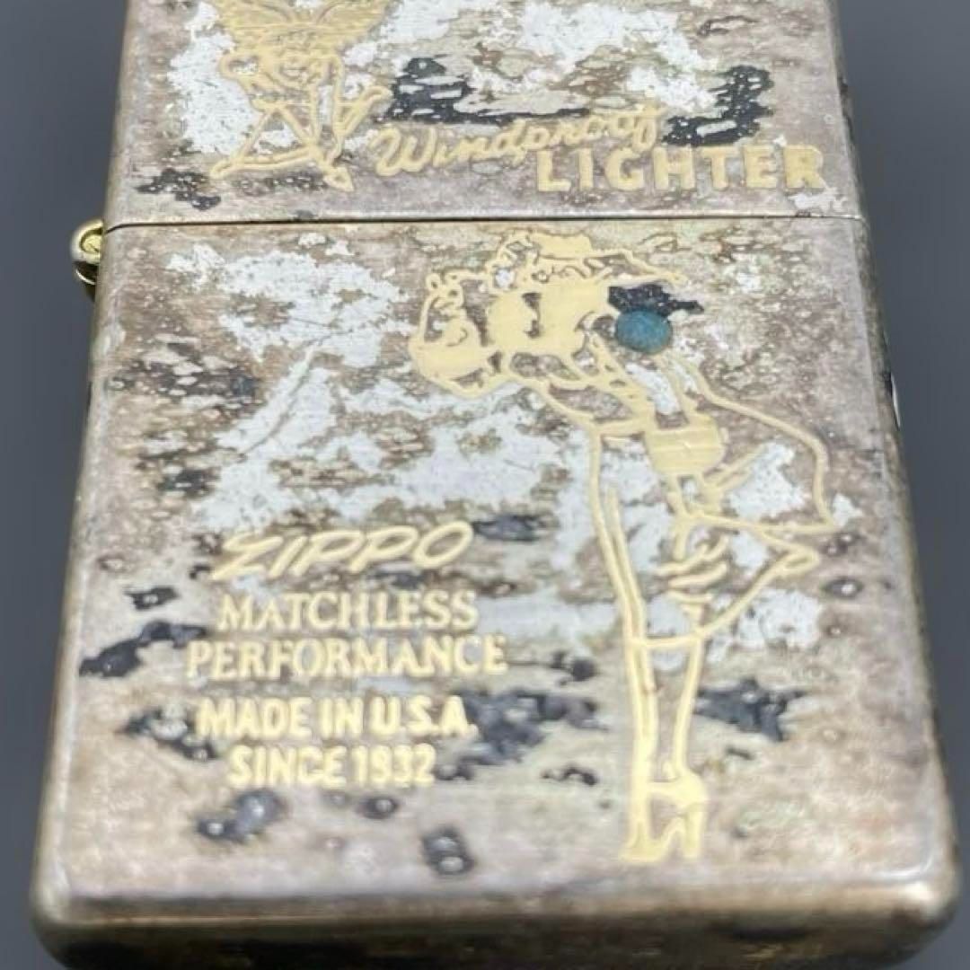 Zippo Windy エイジング加工 古美加工 1996年8月製 ウィンディ
