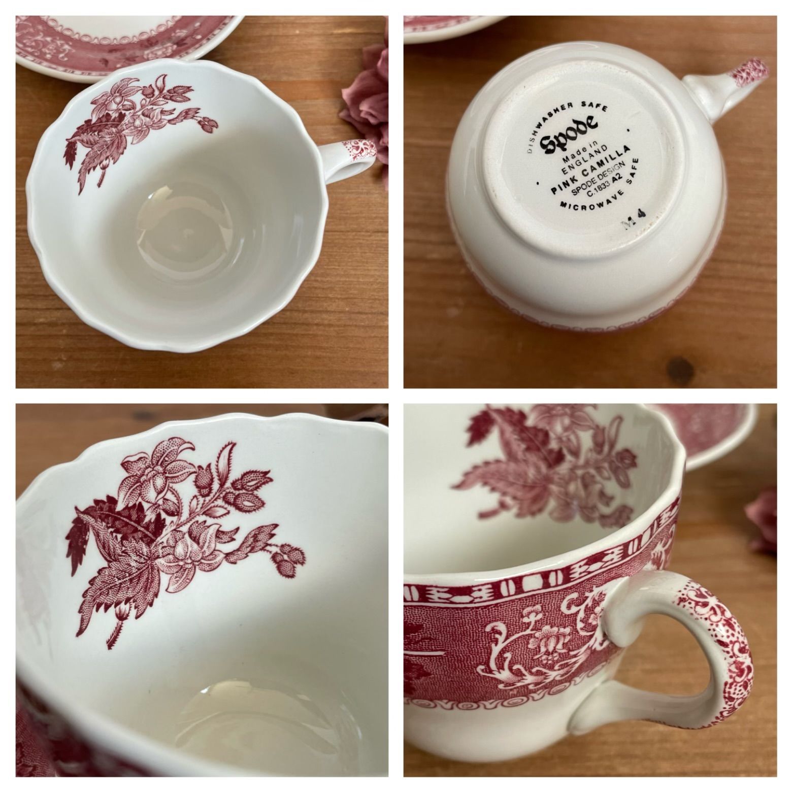 ヴィンテージ《Spode / スポード》美品 未使用 / ピンクカミラ カップ＆ソーサー ×1客 /ダーリントン カップ＆ソーサー×1客 《spode  / スポード 》 - メルカリ