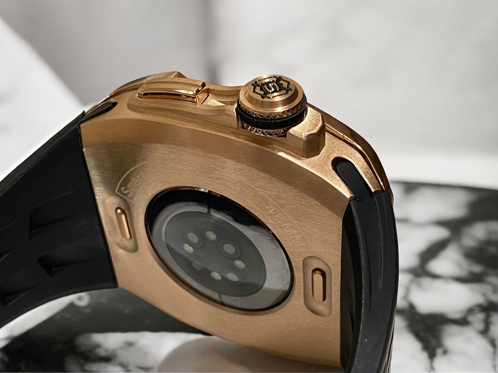 45mm apple watch 7、8メタル ラバーベルト カスタム 金属