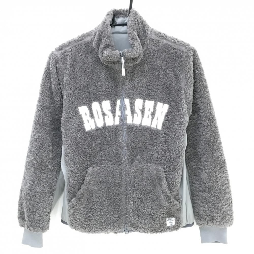 ロサーセン 中綿リバーシブルジャケット グレー 切替ボア フロントロゴ 裏無地 レディース M ゴルフウェア Rosasen