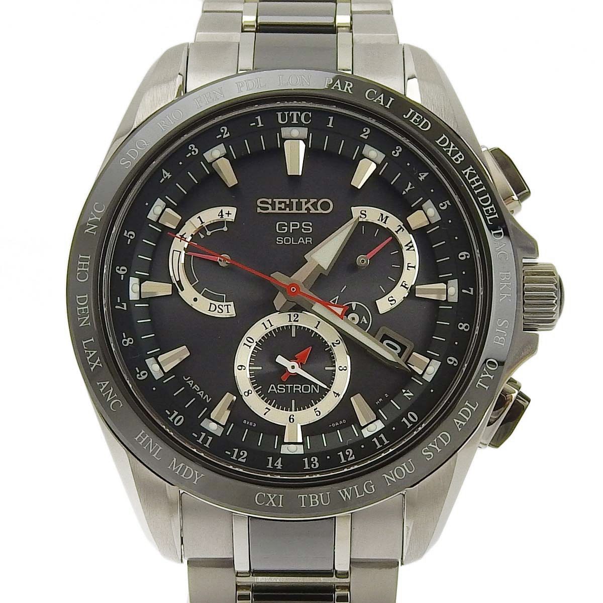 (4369) セイコー SEIKO ASTRON アストロン GPSソーラー 腕時計 チタン/セラミック ブラック文字盤 メンズ SBXB041 8X53-0AB0-2 4369