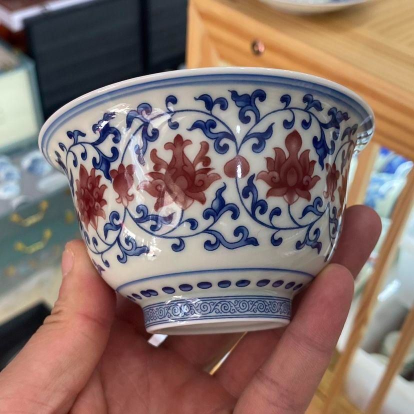景徳鎮 青花釉里紅三才蓋碗 茶碗 煎茶器 未使用品 景徳鎮 青花釉里紅三才蓋碗 茶碗 煎茶器 未使用品 - メルカリ