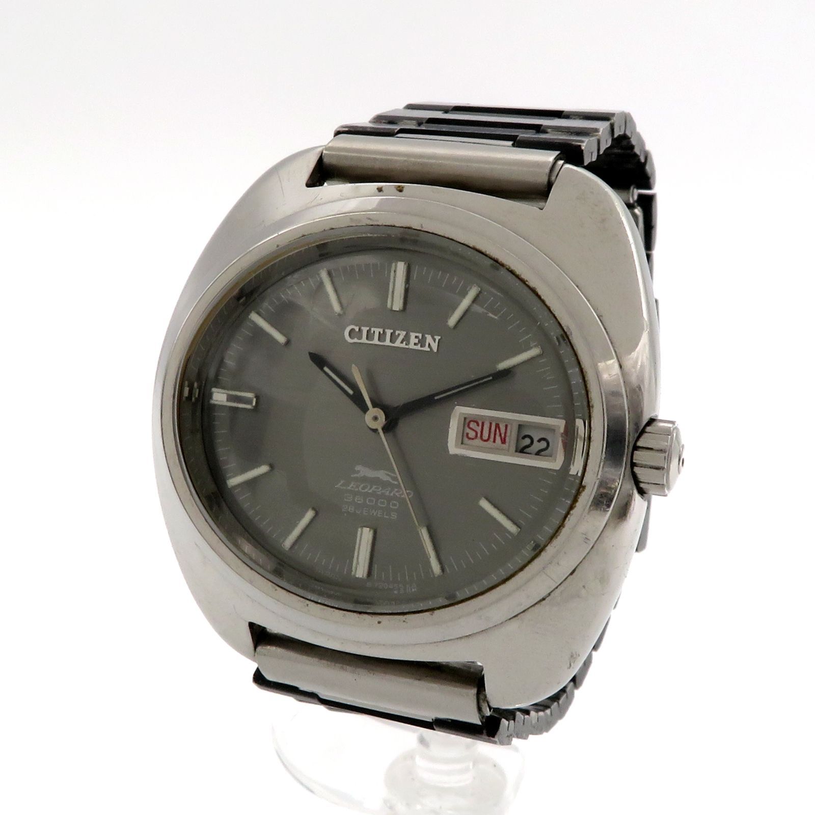 【稼働】CITIZEN レオパール 腕時計 デイデイト メンズ シルバー シチズンLEOPARD デイデイト 1970年製/昭和45年製