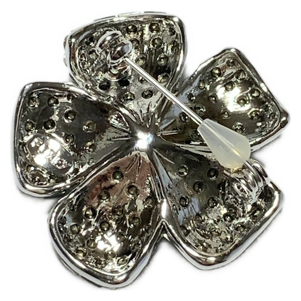 FOXEY(フォクシー) ブローチ - クリアグリーン×クリア フラワー(花