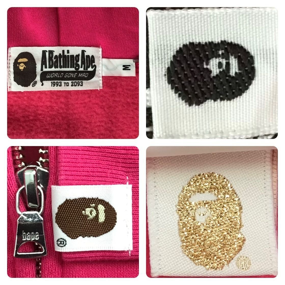 1st camo yellow × Pink シャーク パーカー Mサイズ a bathing ape