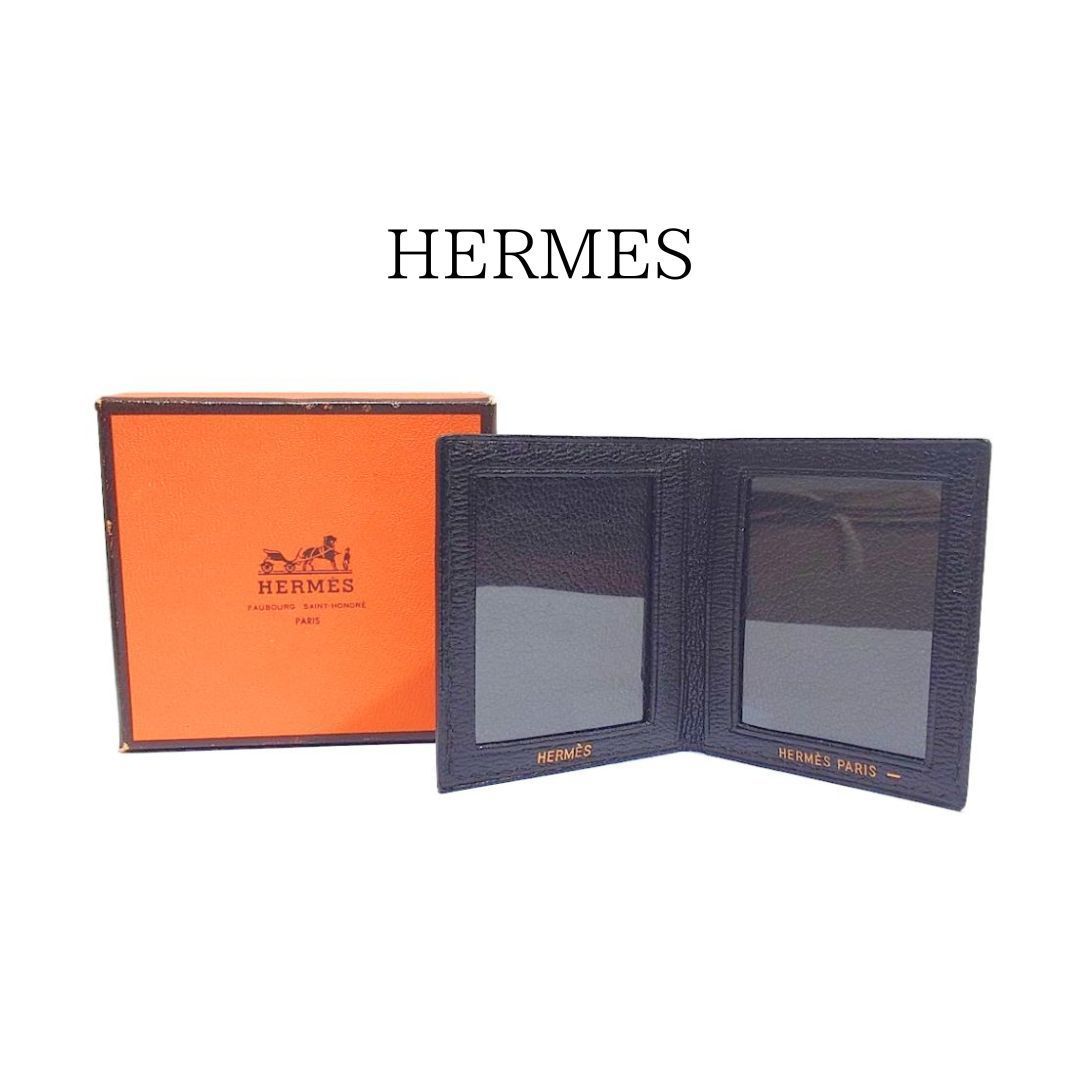 多様な HERMES エルメス 二つ折り ミニフォトフレーム ミニフォトケース フォトフレーム