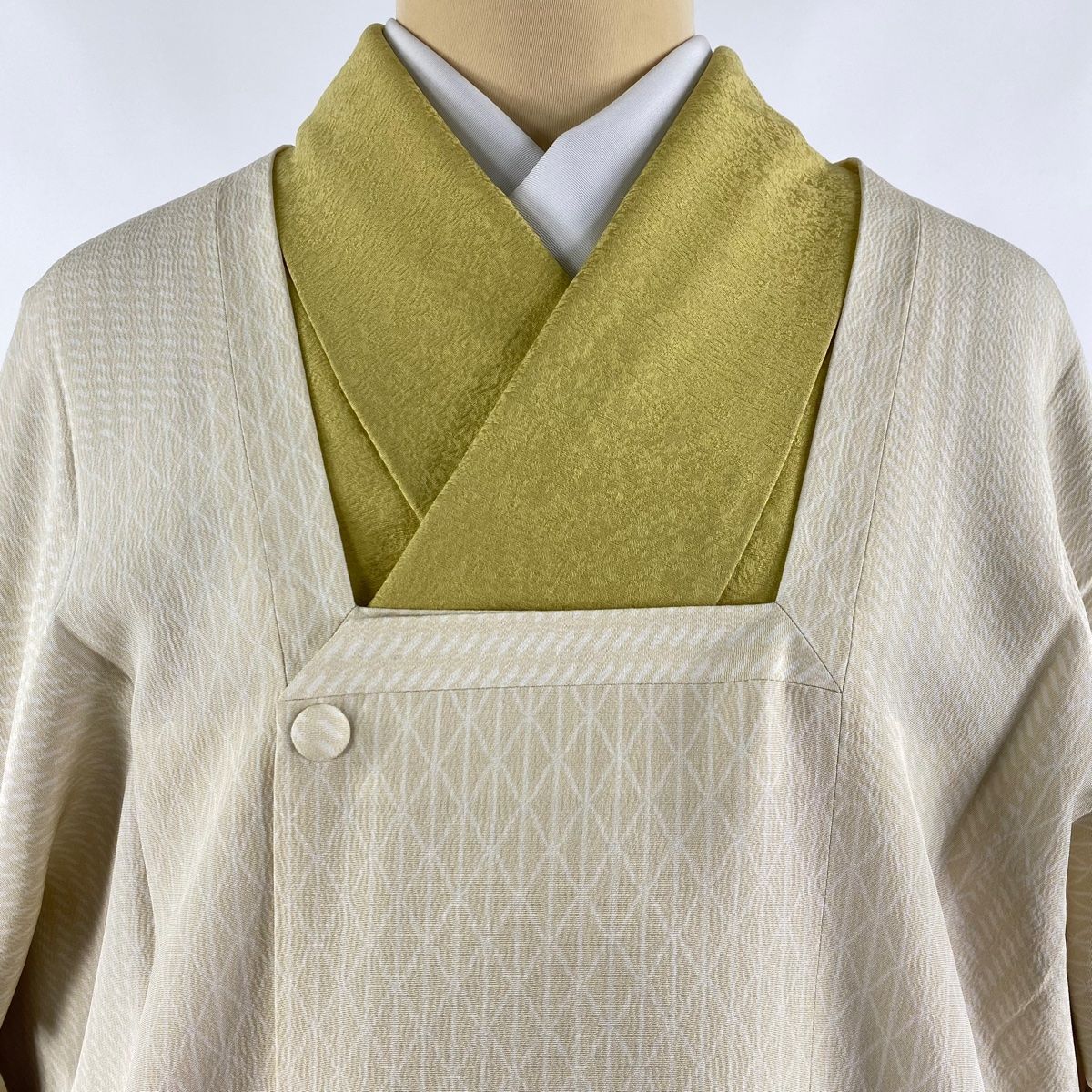 道中着 身丈109cm 裄丈64.5cm M 和装コート 着物衿 螢ぼかし 青灰色  