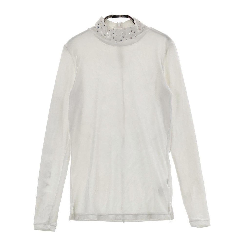 サイズ 36 MARK-LONA マークアンドロナ モックネック長袖Tシャツ ベロア ホワイト系 240101379167 ゴルフウェア レディース ストスト