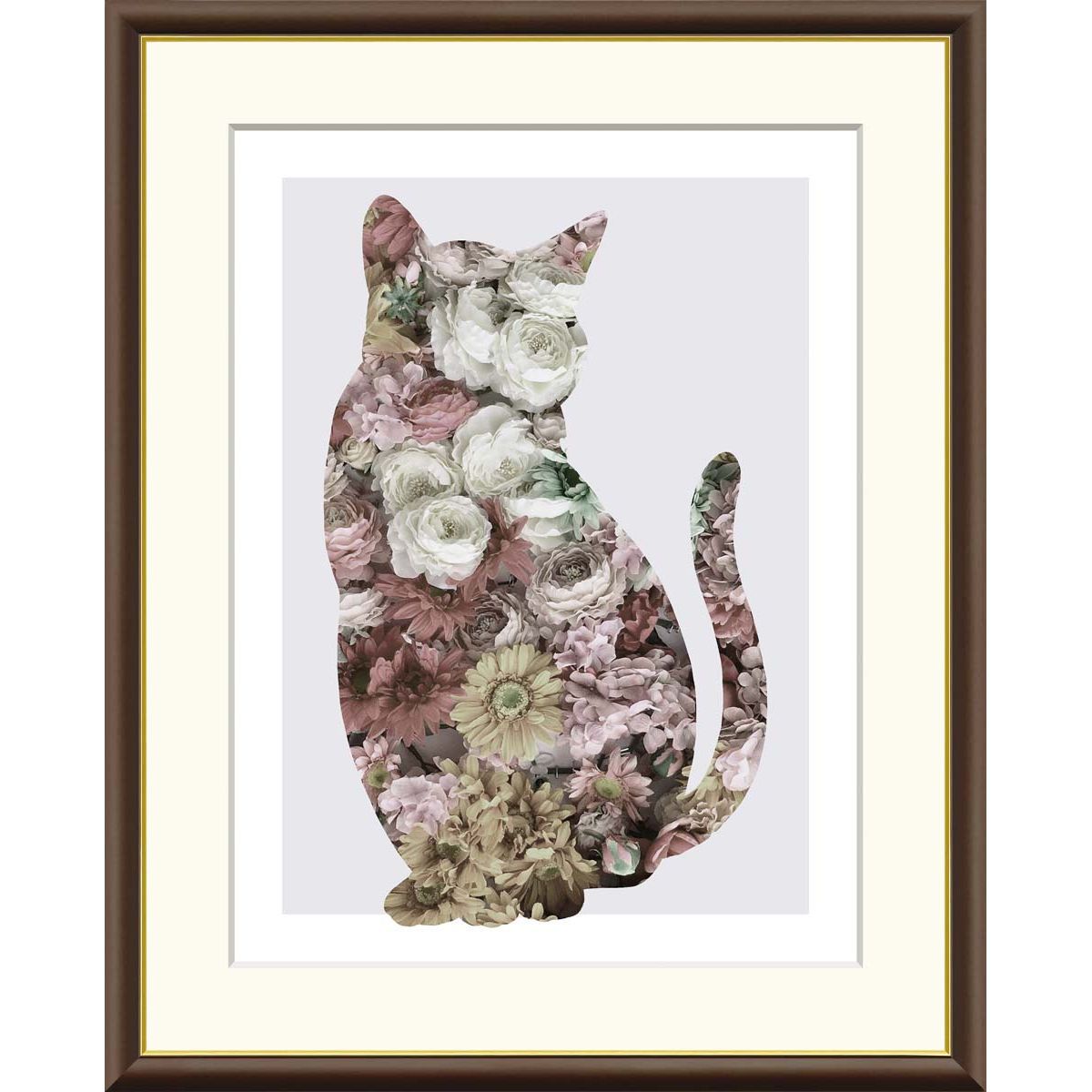 透明水彩画 原画 「エーゲ海とブーゲンビリア01」額縁付き F4サイズ