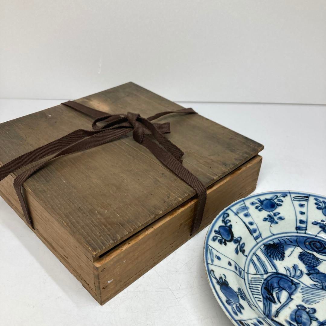 中国明時代　古染付　鹿の図　七寸皿　木箱付　トトヒ　本さ5-0605☆ 中国明時代 古染付 鹿の図 七寸皿 木箱付 トトヒ 本さ5-0605☆ - メルカリ