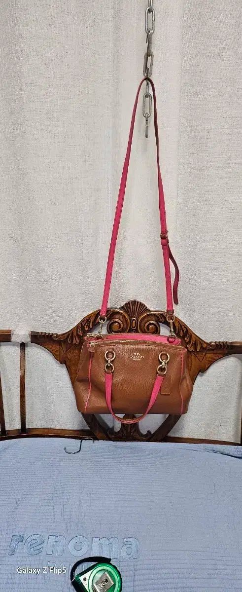 COACH コーチ ブラウン ピンク クロスバッグ トートバッグ