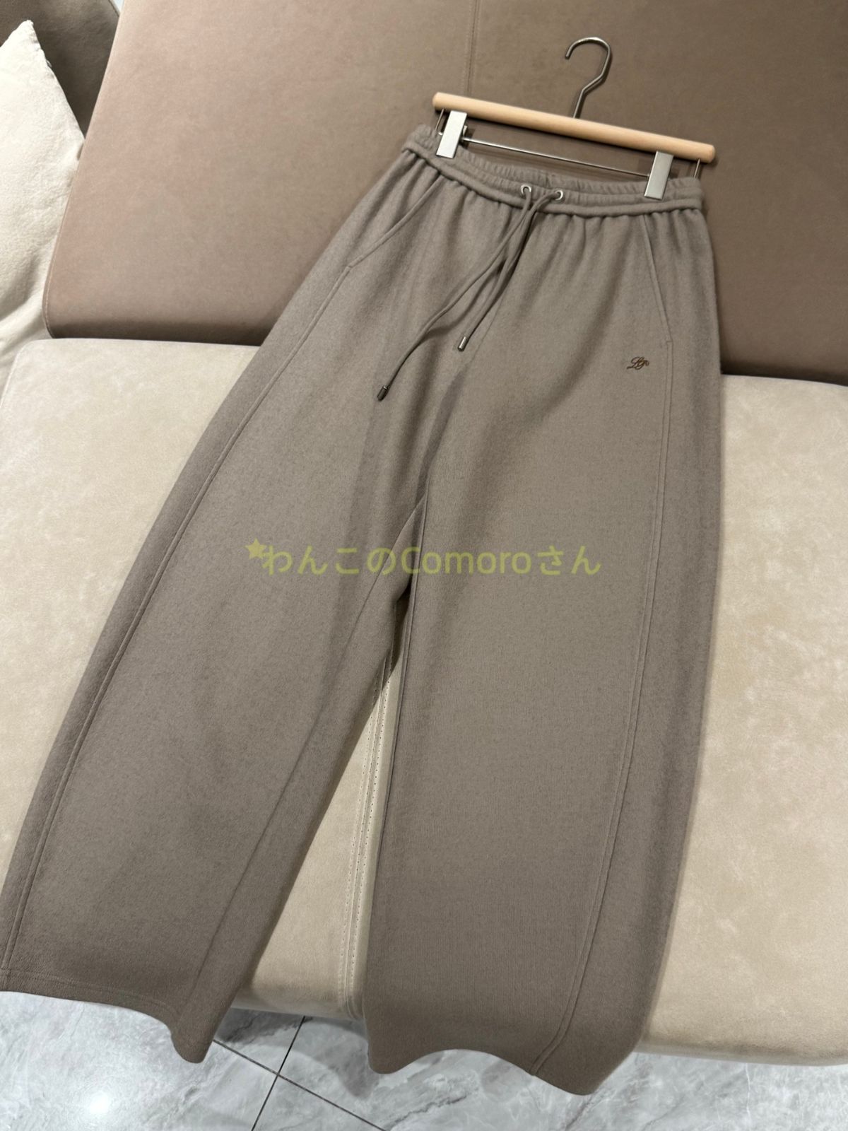 カーキ36～40 ロロピアーナ Loro Piana レディースウールワイドレッグパンツ リラックスフィット カジュアルパンツ