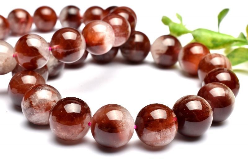 半々タイプ レッドラビットヘアールチルクォーツ 15mm ブレスレット 1