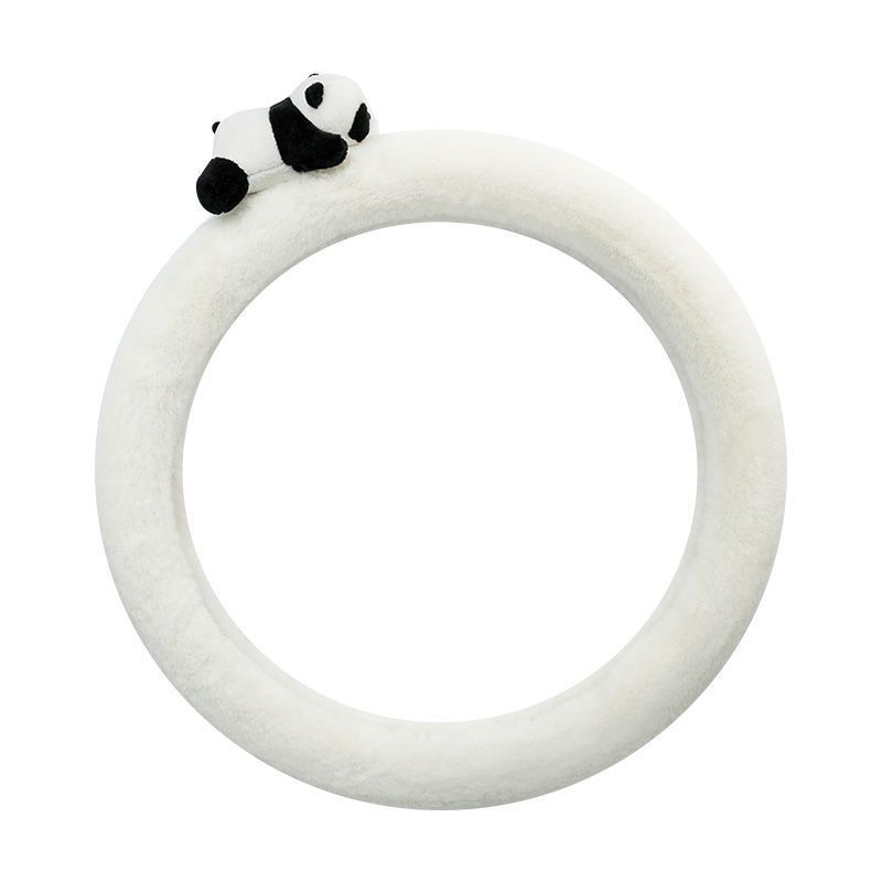 ハンドルカバー しがみつくパンダ シンプル (ホワイト)