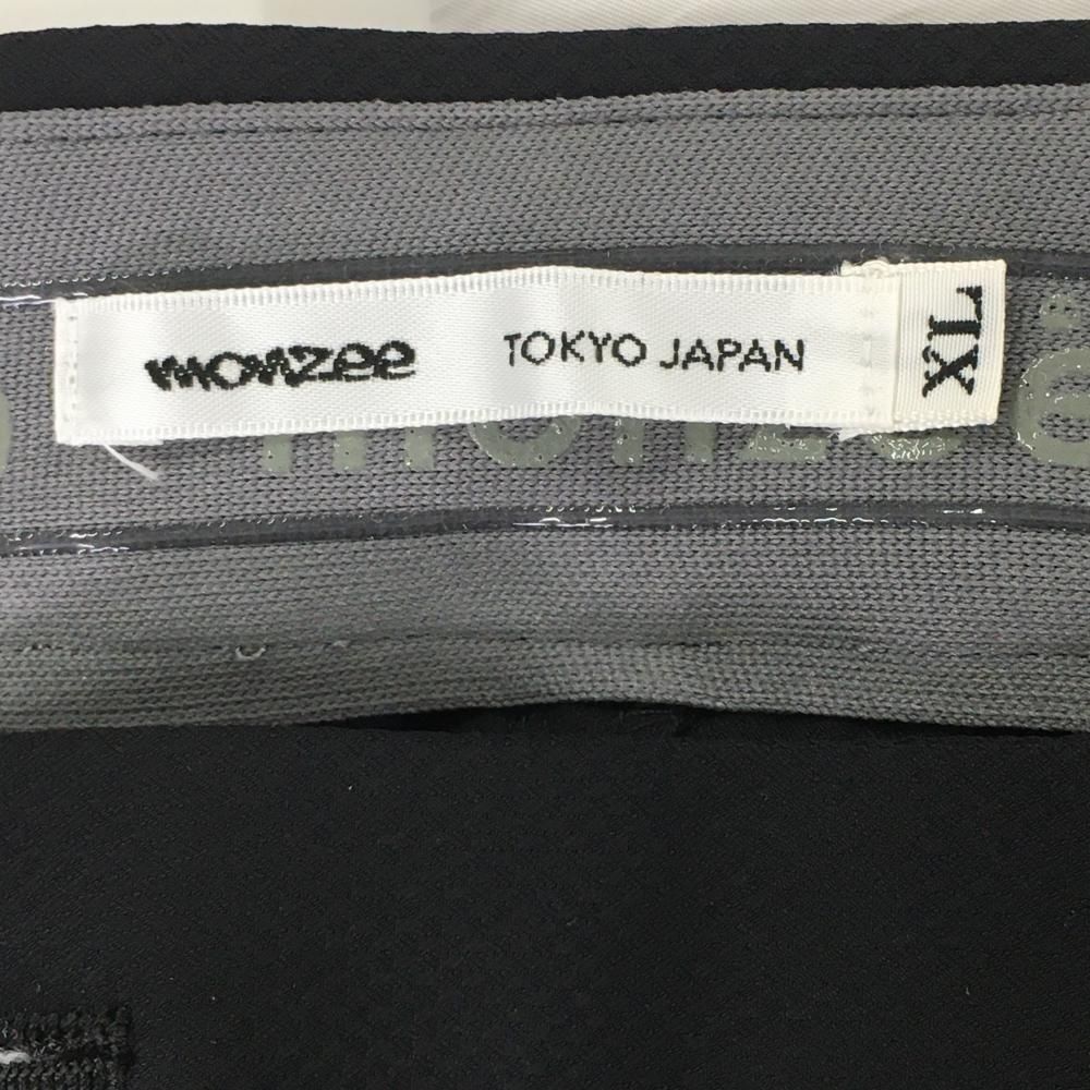 ★特価★【新品】モンジー ハーフパンツ 黒 サイド切り替え ロゴ刺しゅう メンズ XL ゴルフウェア ｍonzee