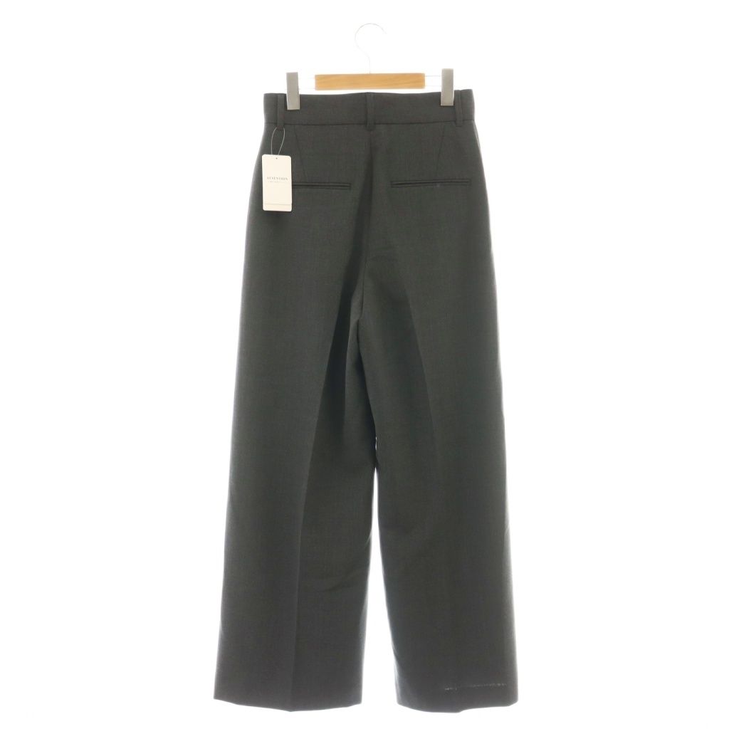 エーピーストゥディオ AP STUDIO アパルトモン 25AW 2タックワイドパンツ 34 グレー DF OS