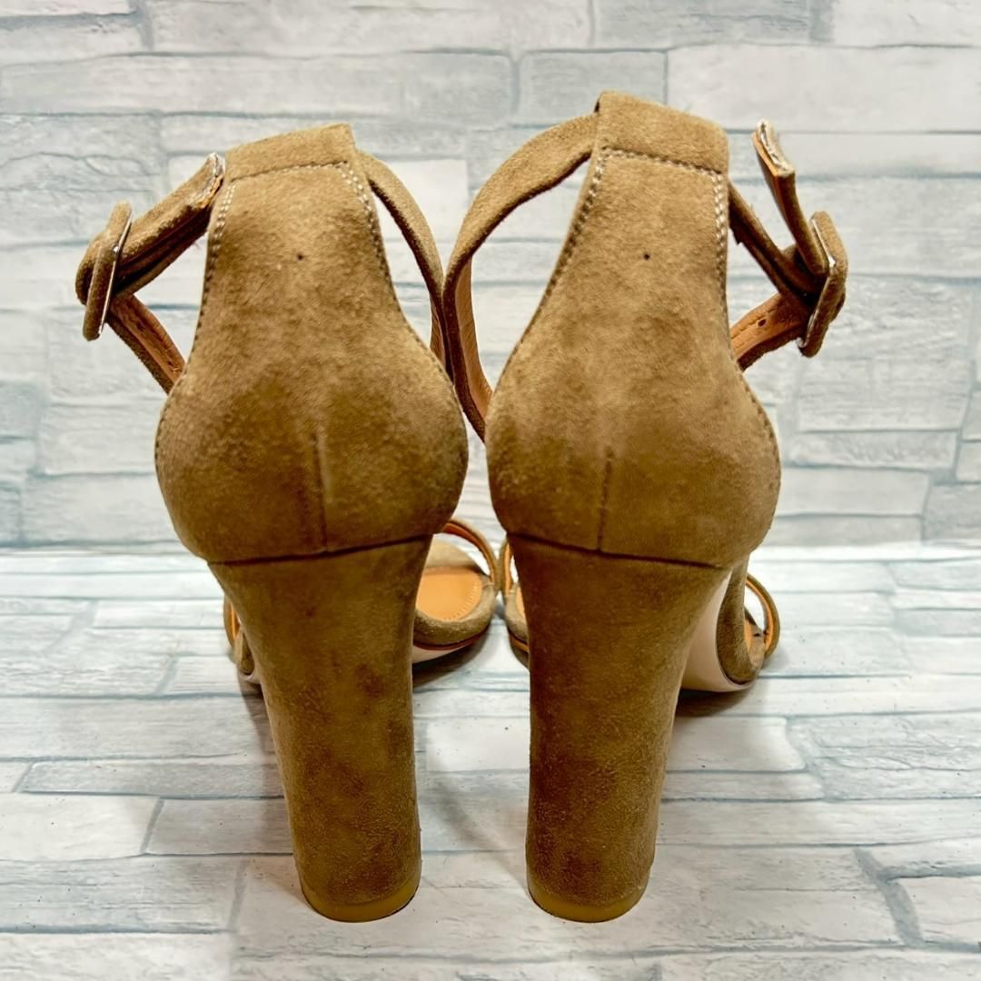 PIPPICHIC サンダル スエード アンクルストラップ ブラウン