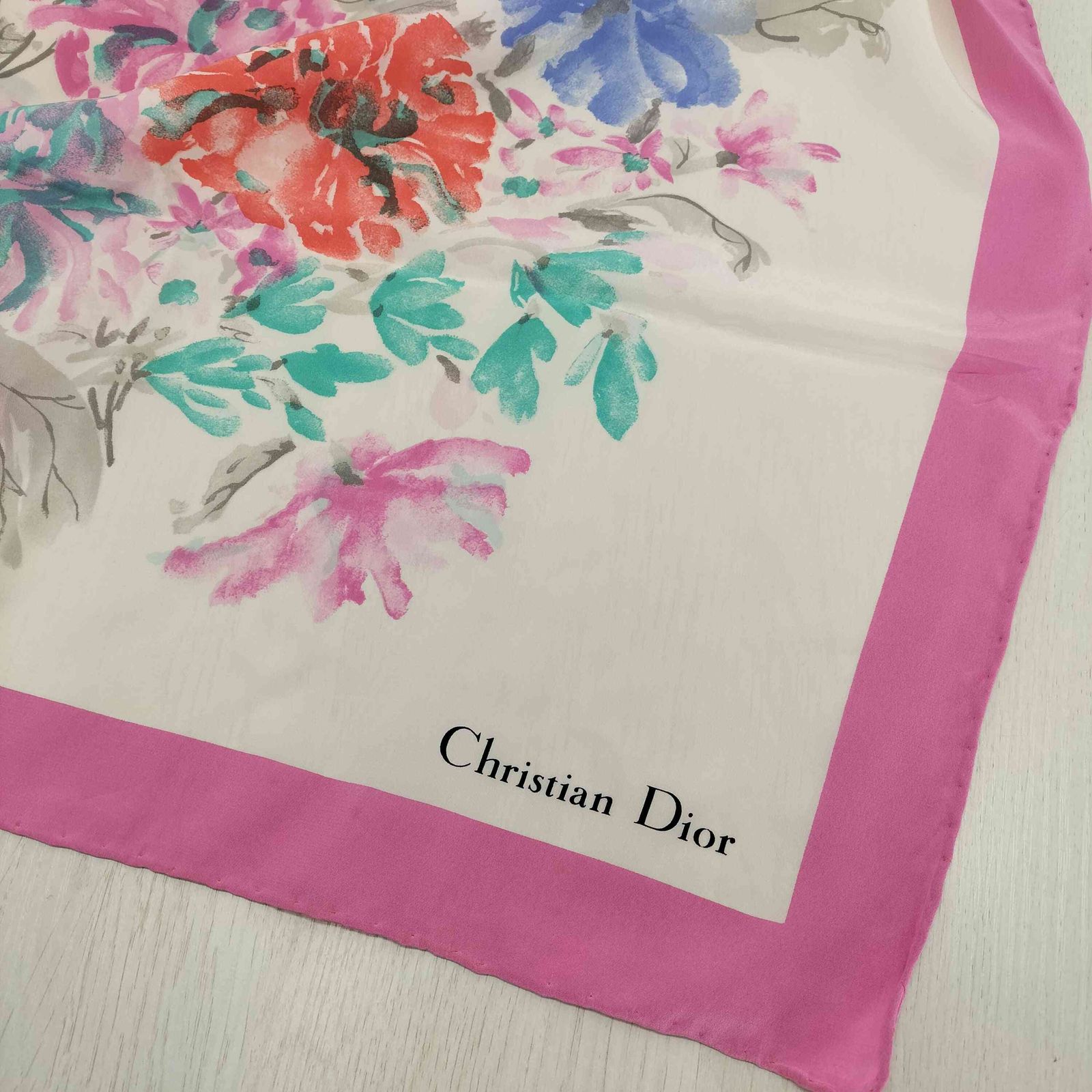 クリスチャンディオール Christian Dior フラワープリント 大判