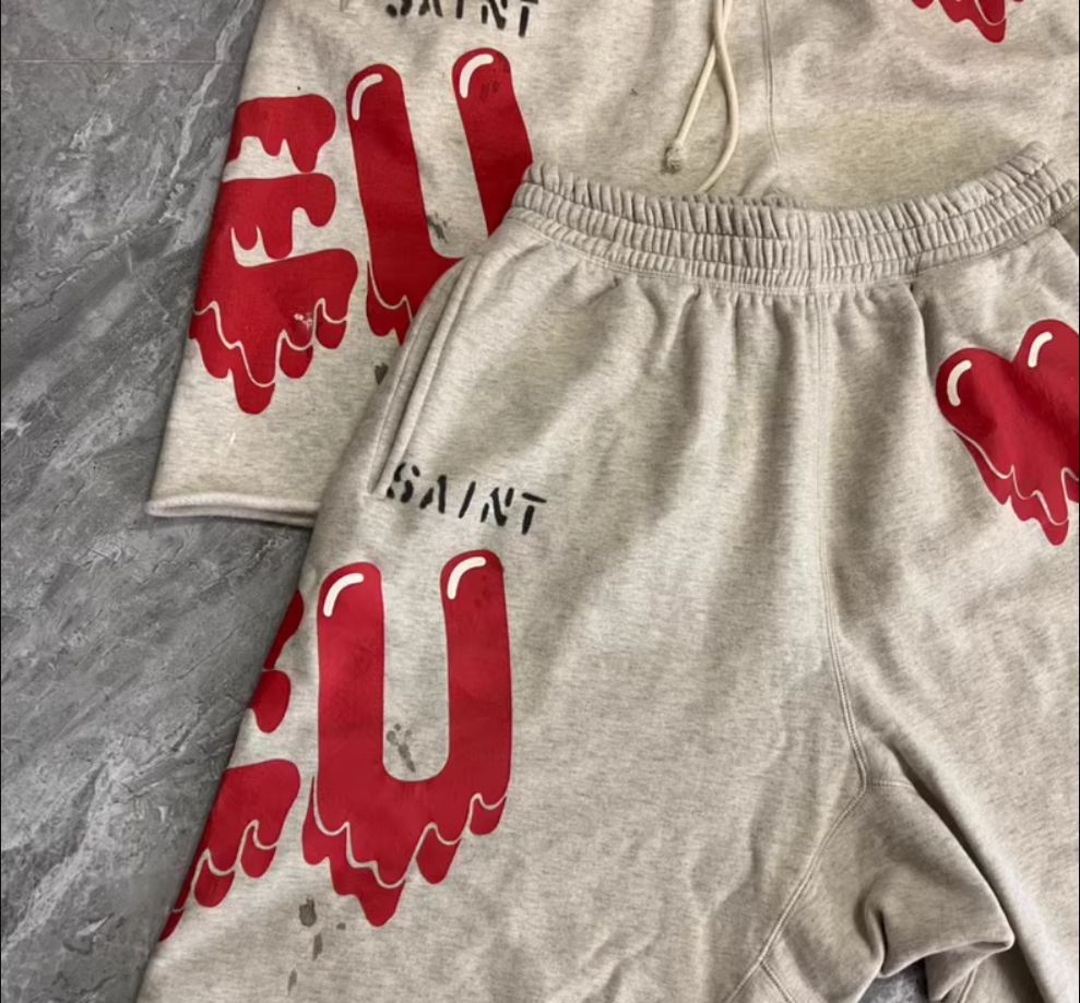 セントマイケル EU スウェットハーフパンツ M ヴィンテージ加工 セントマイケル EU スウェットハーフパンツ M ヴィンテージ加工
