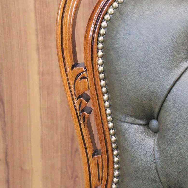 ダイニングチェア 本革 おしゃれ 木製 完成品 本皮 グリーン ダイニングチェア 本革 おしゃれ 木製 完成品 本皮 グリーン