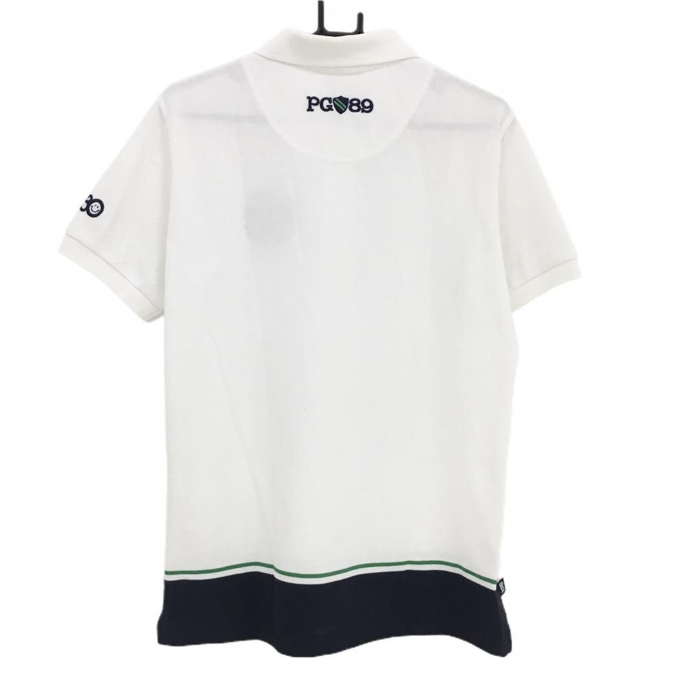 ☆値下げ☆【超美品】パーリーゲイツ 半袖ポロシャツ 白×ネイビー 30