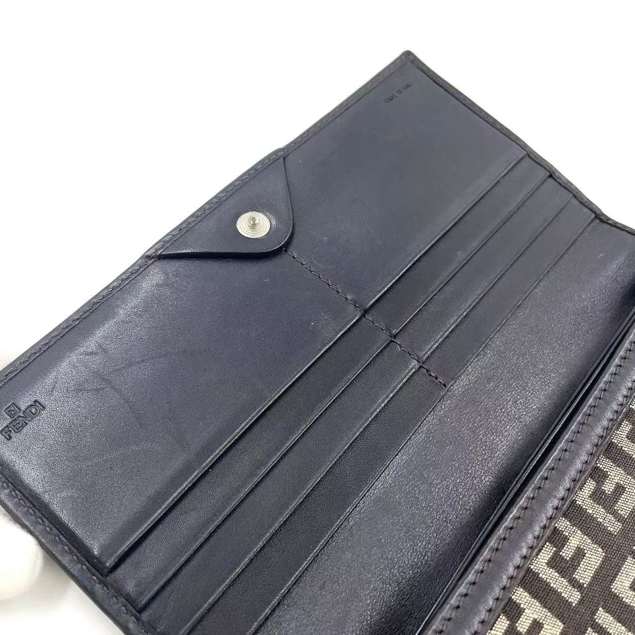 FENDI ズッキーノ 長財布 8M0000 レザー×キャンバス ブラウン