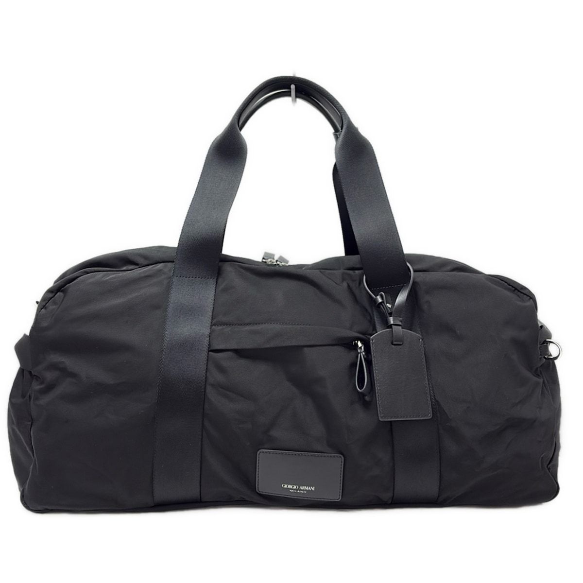 GIORGIOARMANI ジョルジオアルマーニ ボストンバッグ - 黒 本体ロックなし レザー