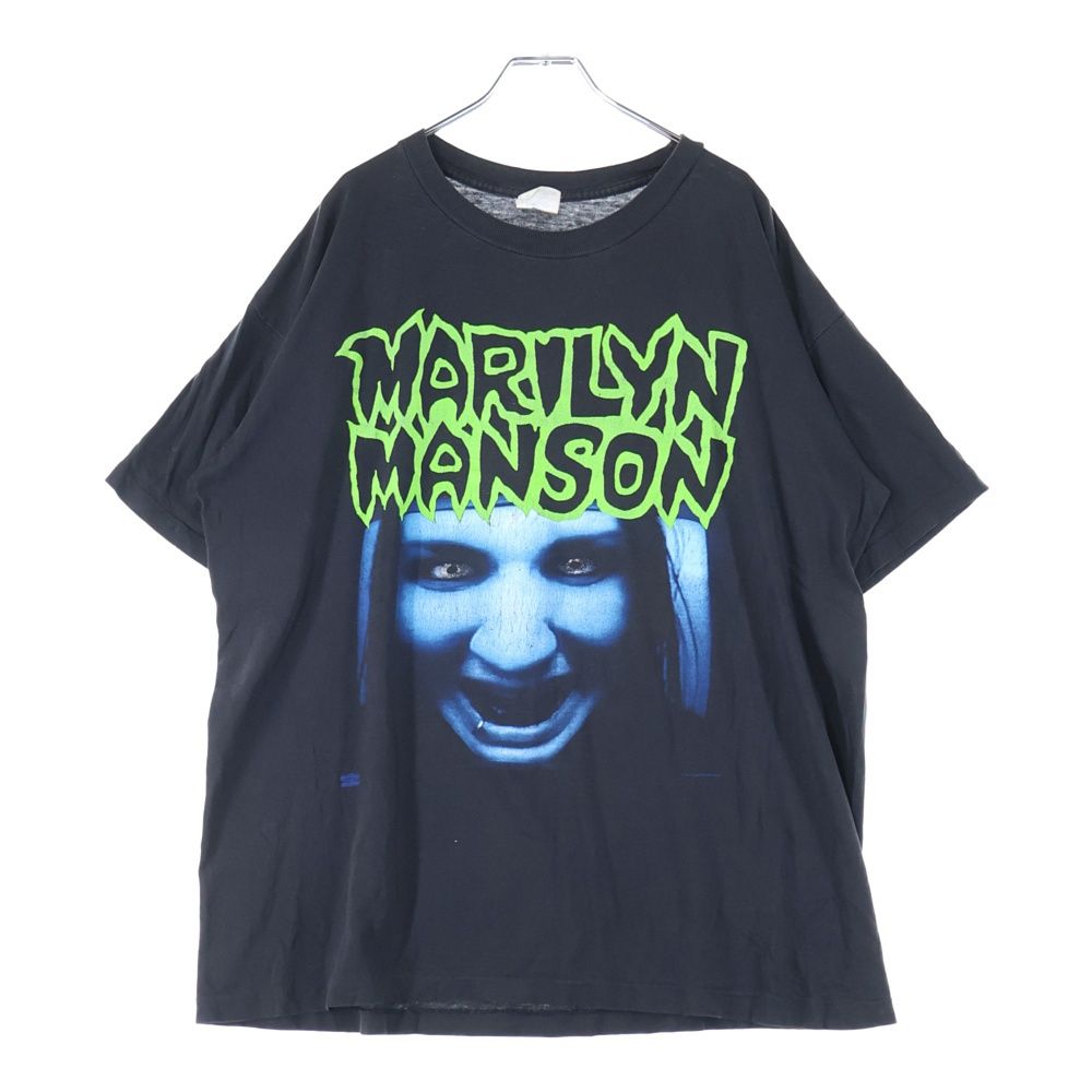 VINTAGE ヴィンテージ 90s MARILYN MANSON GET YOUR GUNN THIS IS YOUR WORLD マリリンマンソン ゲットユアーガンズ ディスイズユアー ワールド Tシャツ 半袖カットソー ブラック