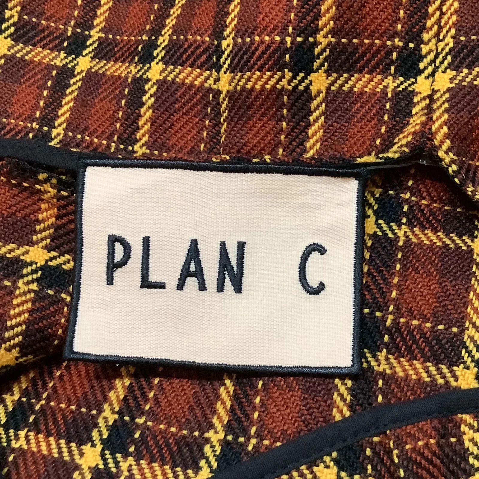 極美品 PLAN C プランシー チェック柄 ワンピース ジャンパースカート 茶 ブラウン 黒 ブラック イエロー SIZE42 定￥187000 MARNI