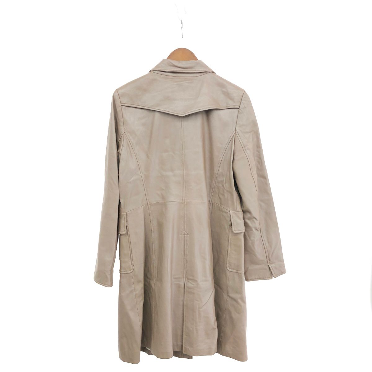 タグ付き13号✨バルマン♡ラムレザーコート　ノーカラー　羊革　XL レザージャケット ノーカラー 革ジャン レディース 本革 羊革