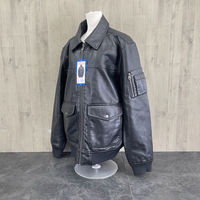 新品 Levis リーバイス フェイクレザージャケット メンズL BLACK