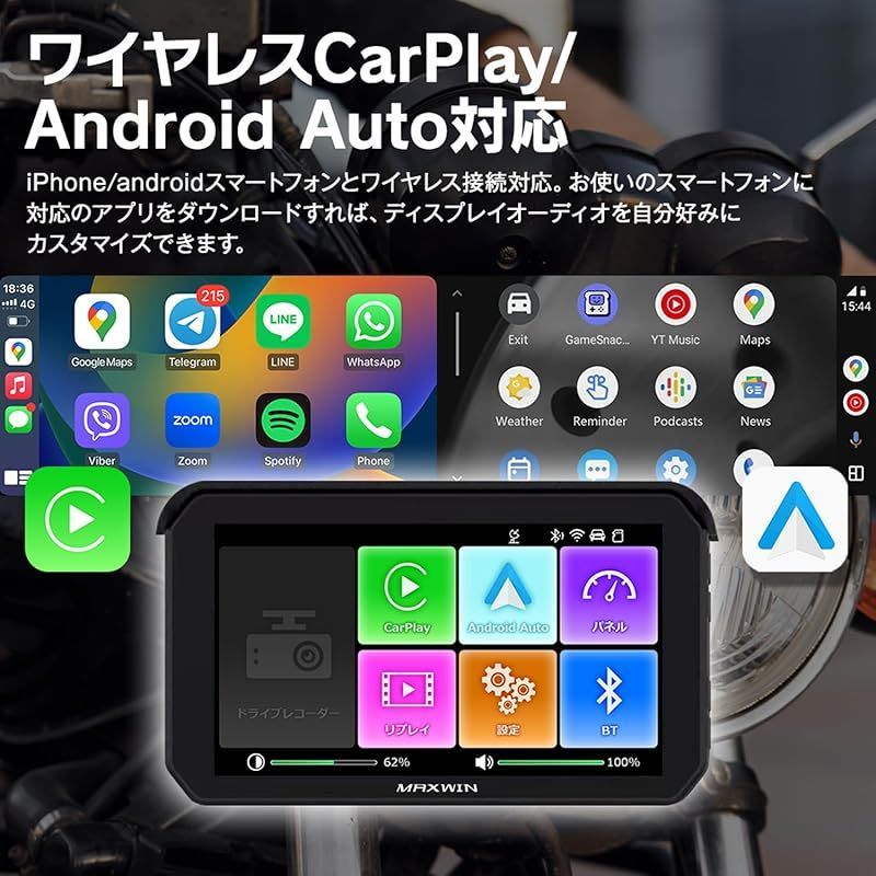 MAXWIN(マックスウィン) バイク用 ディスプレイオーディオ
